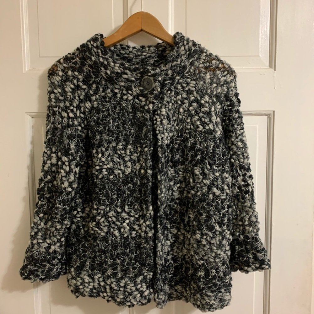 Jones New York Black & White Cardigan Sweater